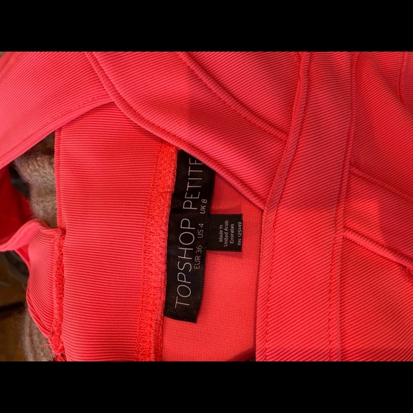 Topshop Petite Coral Bodycon Dress US 4 - Picture 9 of 9
